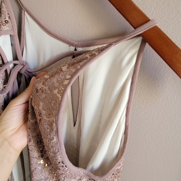 Excellent NW NightWay Black Sequined Lace Cocktail Party Formal Dress Size 10 - Picture 14 of 14